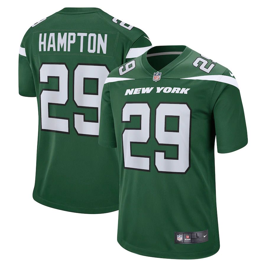 Men New York Jets #29 Saquan Hampton Nike Gotham Green Game NFL Jersey->new york jets->NFL Jersey